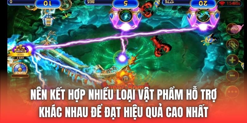 Nên kết hợp nhiều loại vật phẩm hỗ trợ khác nhau để đạt hiệu quả cao nhất